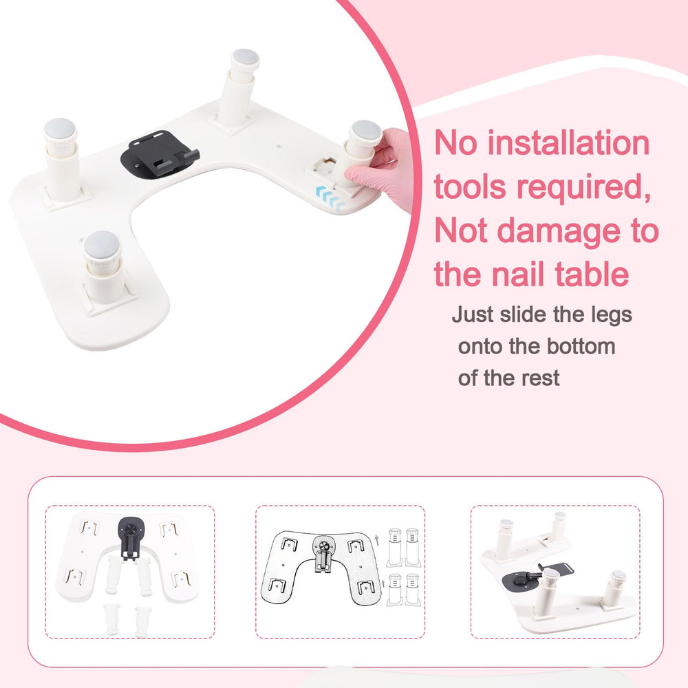 Rolomanve arm rest in black complements desks and cleans easily with wipes.