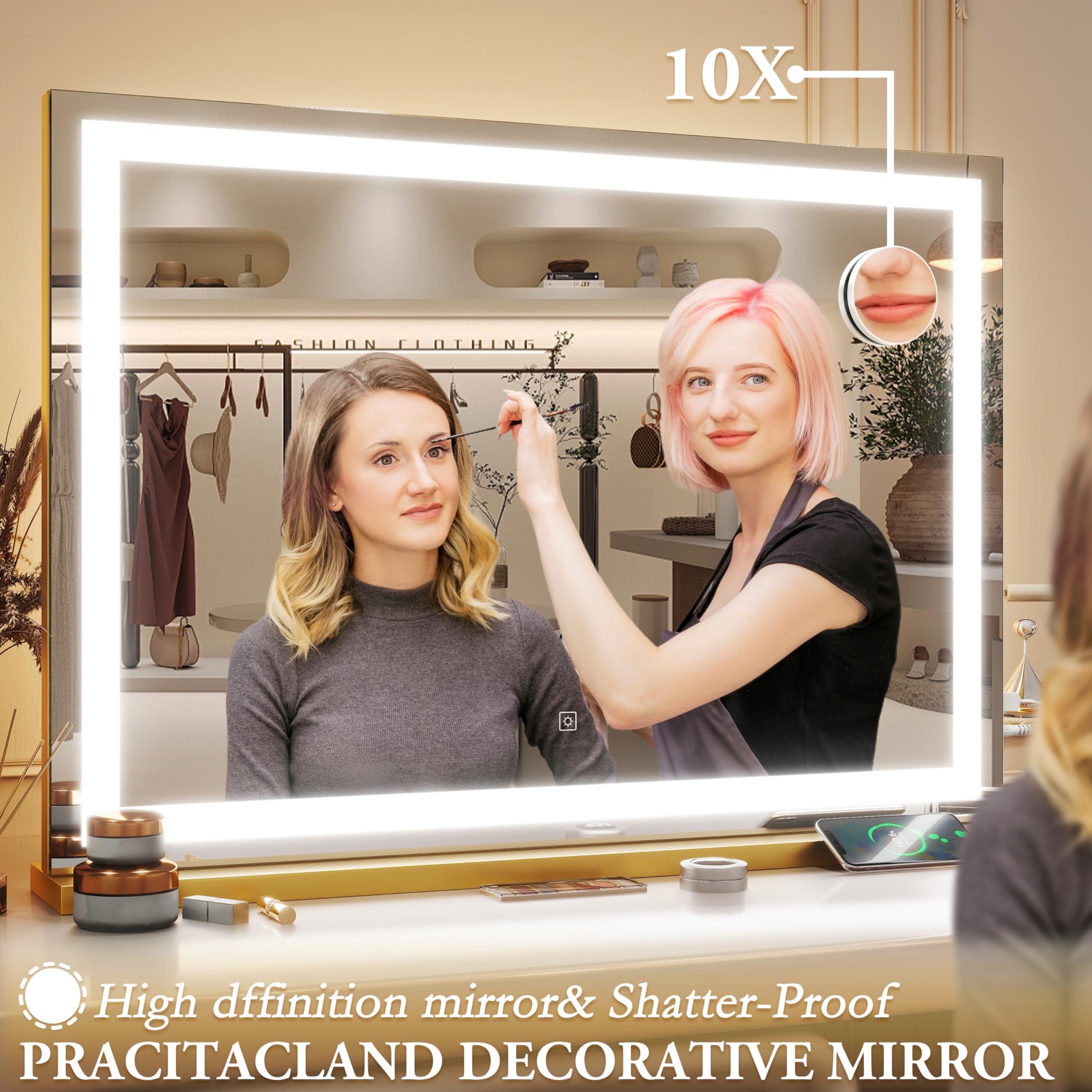 ROLOVE 10x magnification helps close-up makeup and skincare checks