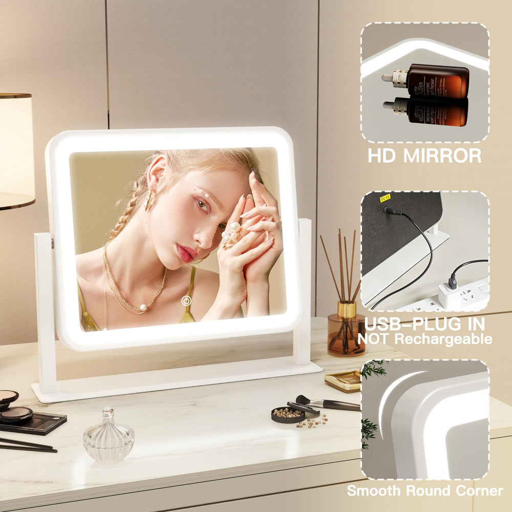 ROLOVE 14x12 desk mirror fits small desks with ample viewing area