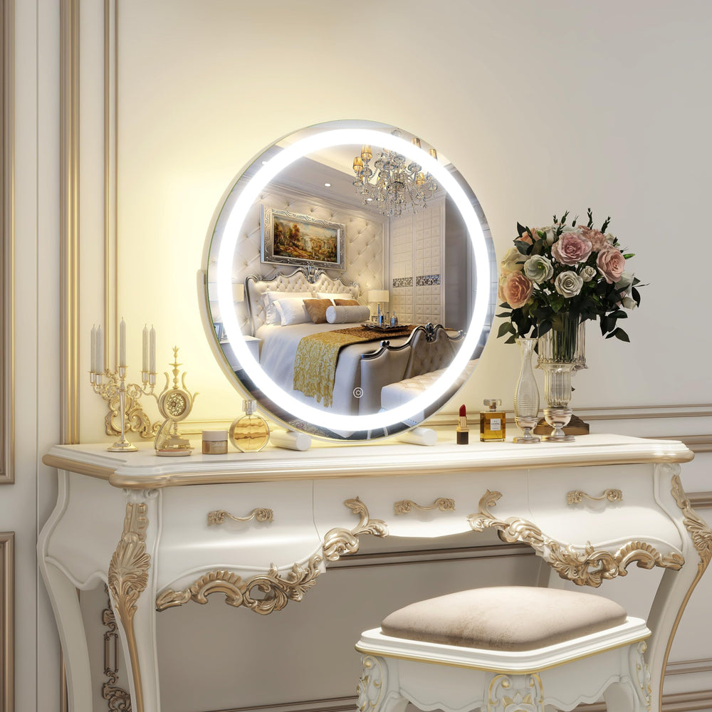 ROLOVE eye-protection LED lights reduce glare during makeup sessions.