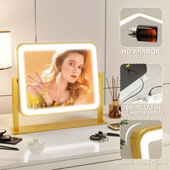 ROLOVE Gold Vanity Mirror 360 rotation enabling flexible viewing angles