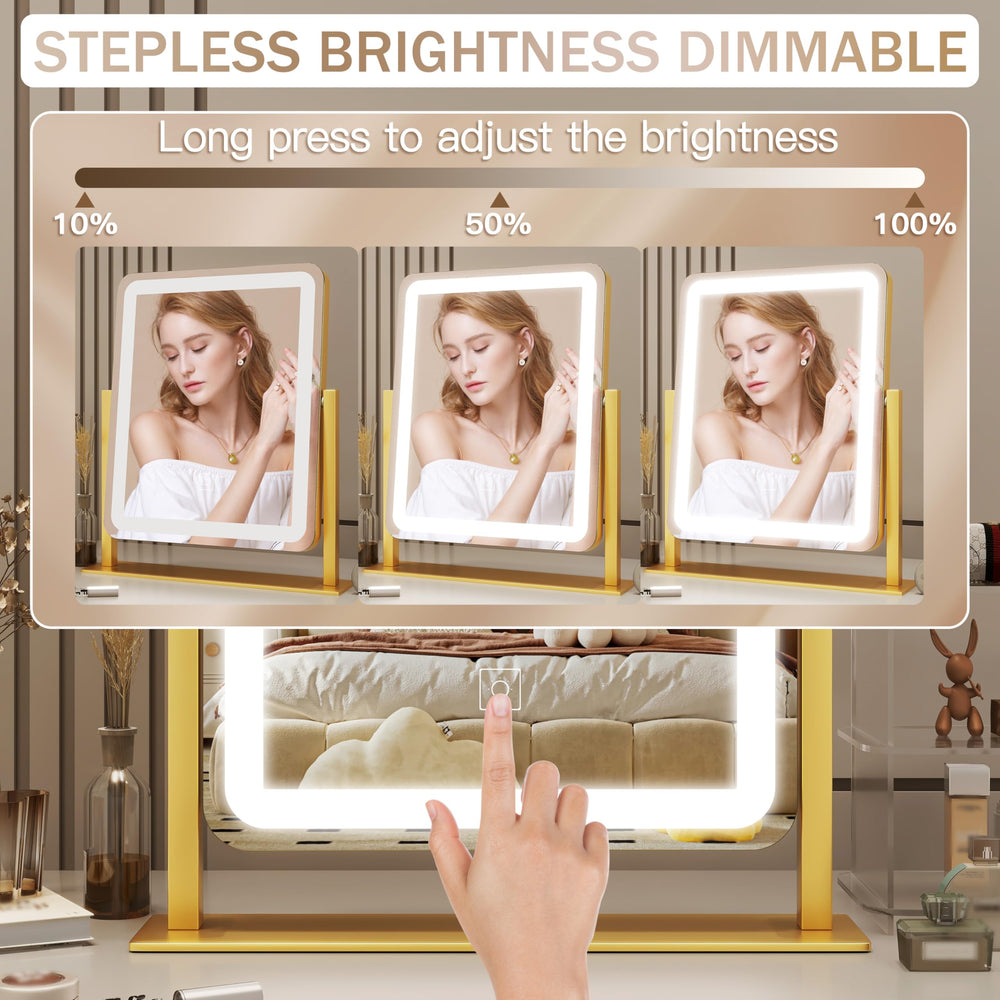 ROLOVE's anti-slip base keeps the mirror steady on any surface for stable grooming.