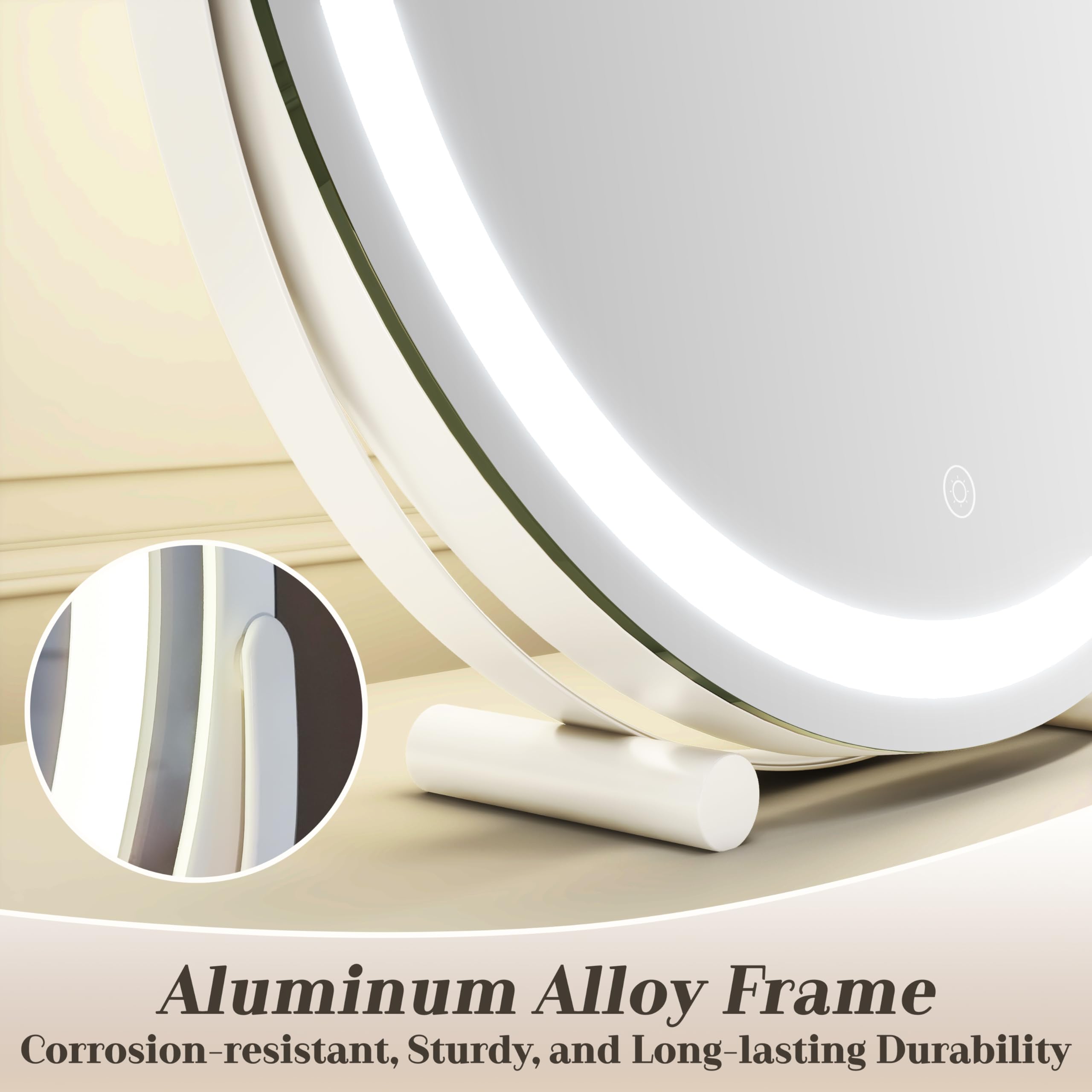 ROLOVE warm-to-cool light options for skin-tone makeup with accuracy.