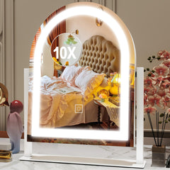 ROLOVE lighted makeup mirror 15x13 tabletop view for clear makeup checks