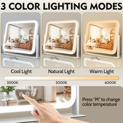 ROLOVE mirror features 360-degree rotation for flexible positioning on any dresser or table