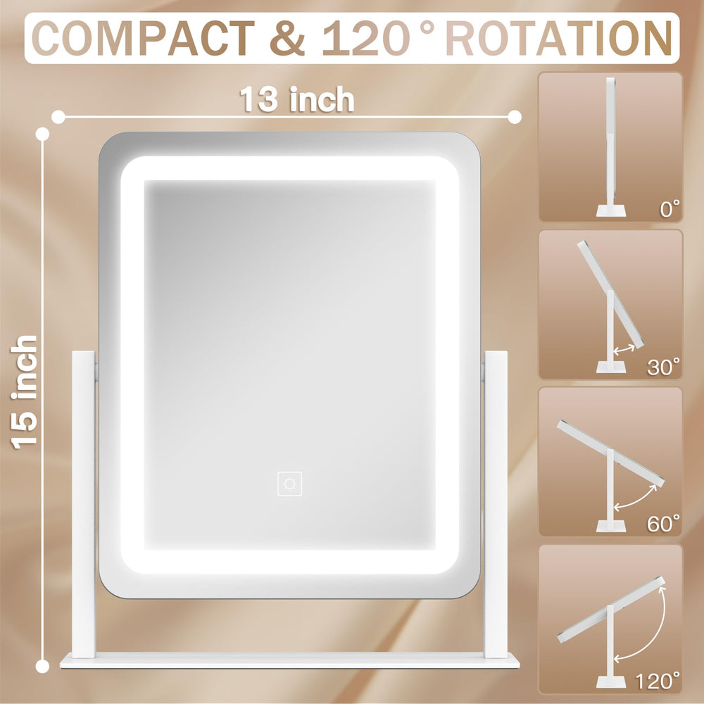ROLOVE mirror brightness adjustment demonstrating dimmable lighting