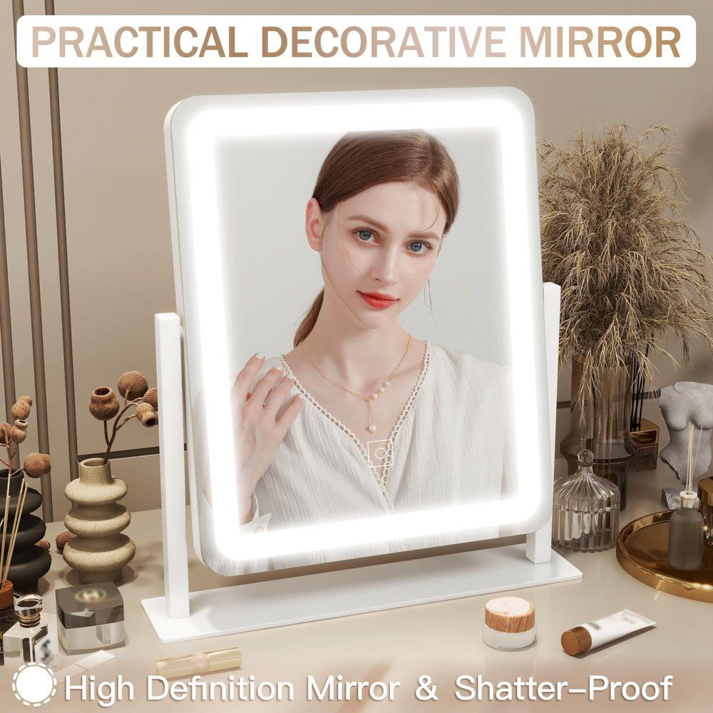 ROLOVE mirror shows three-color lighting for warm natural and cool tones