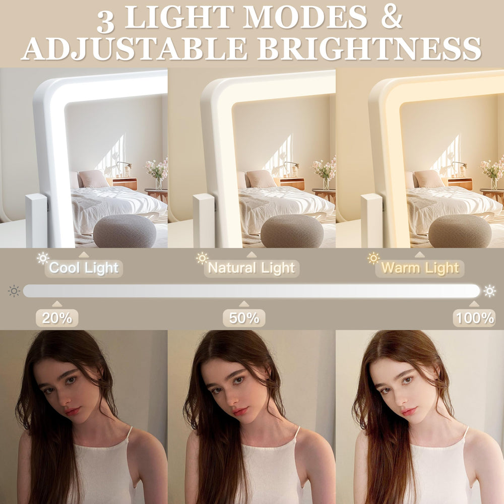 ROLOVE vanity mirror rotates 360 degrees for flexible angles