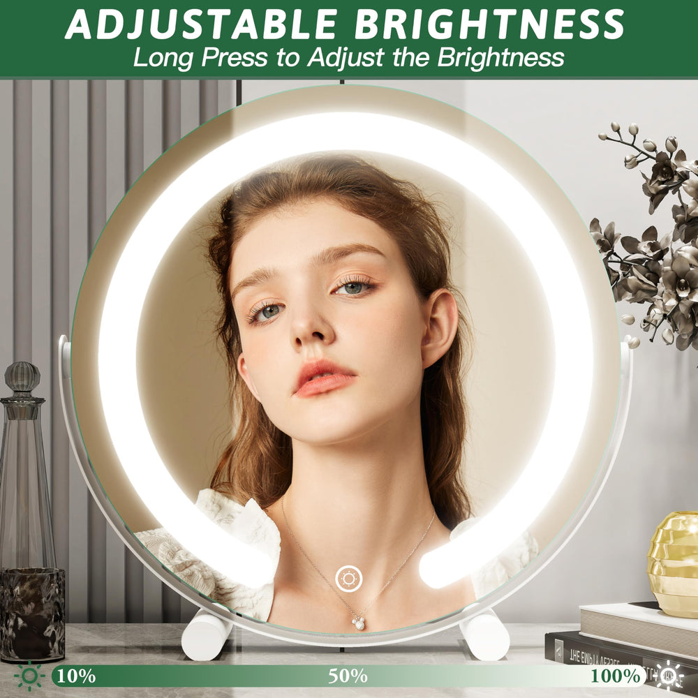 ROLOVE vanity mirror 3 color modes - warm, natural, and cool lighting options
