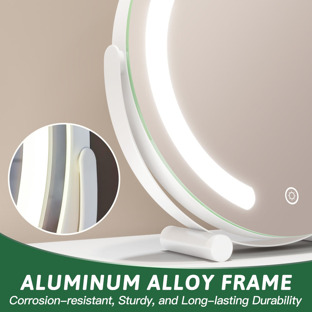 ROLOVE vanity mirror 360-degree rotation - flexible angles for makeup and hair