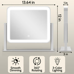 ROLOVE vanity mirror on desk setup for space saving beauty routines