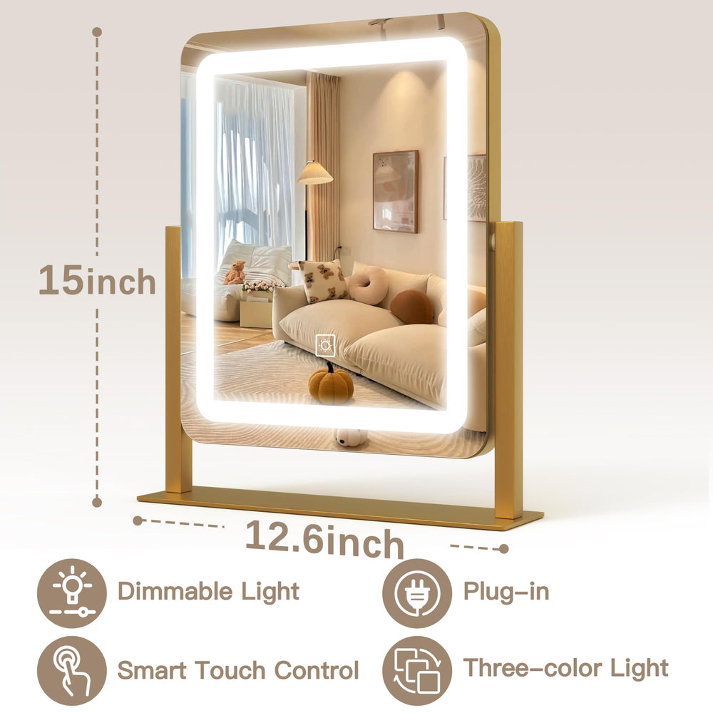 ROLOVE dimmable control highlights three color temps for day-to-night makeup.