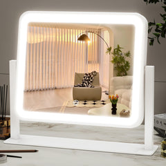 ROLOVE vanity mirror front view with even lighting for precise makeup