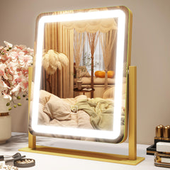 ROLOVE vanity mirror lights show 12.6x15 inch view for precise makeup.
