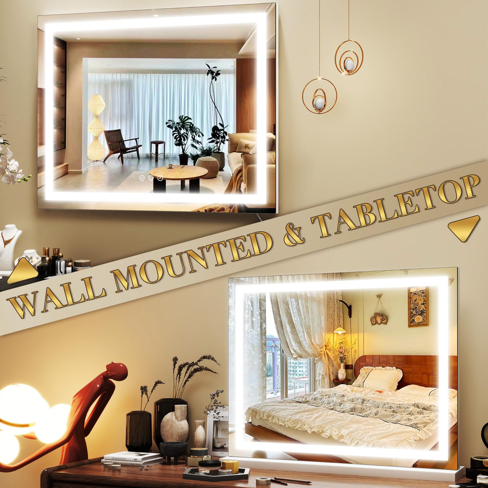 ROLOVE vanity mirror slim profile fits small spaces and easy installation.