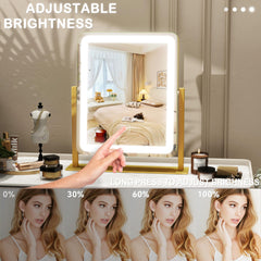 ROLOVE sturdy aluminum base keeps the mirror stable on your vanity.