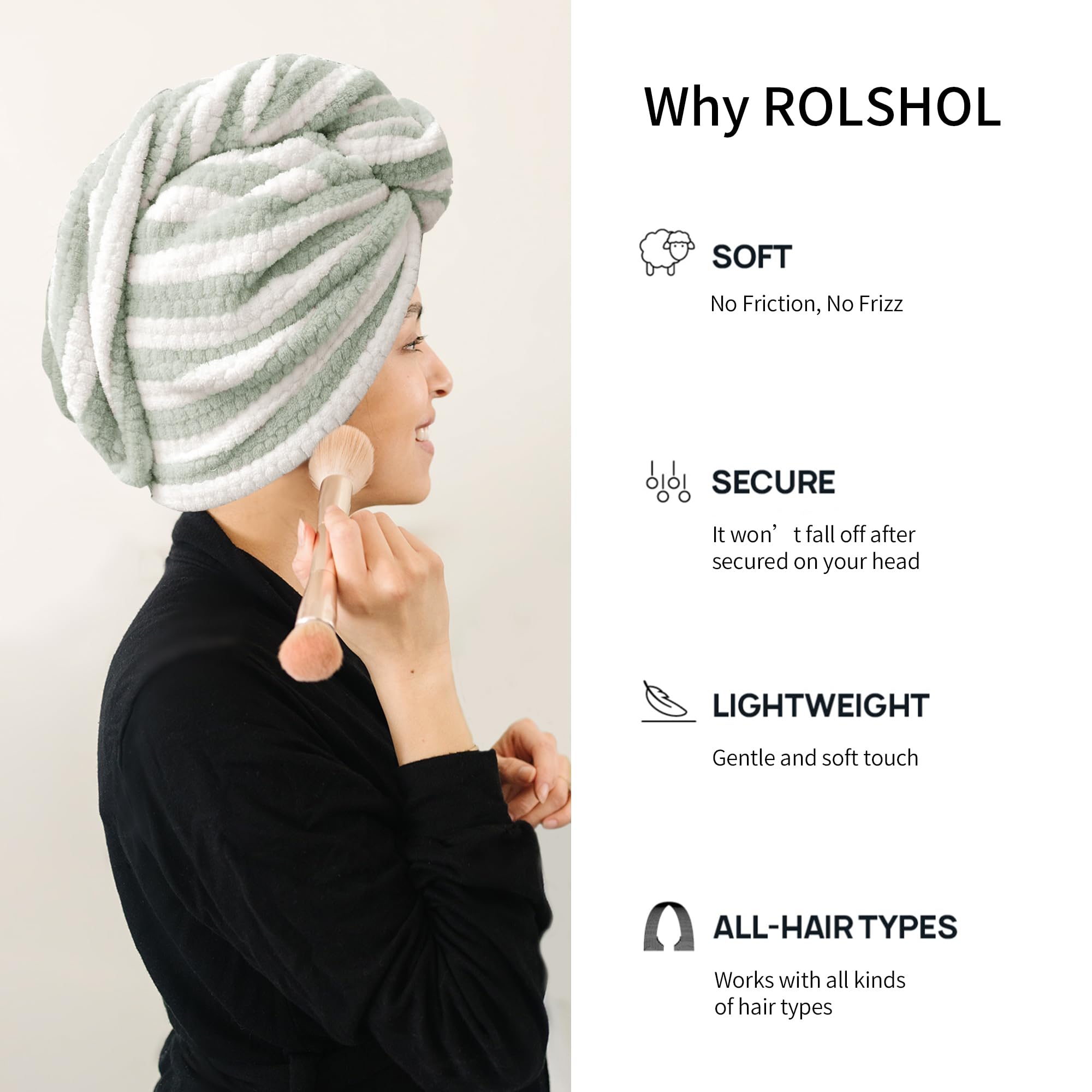 ROLSHOL microfiber-absorbent fabric closeup showing fast drying capability