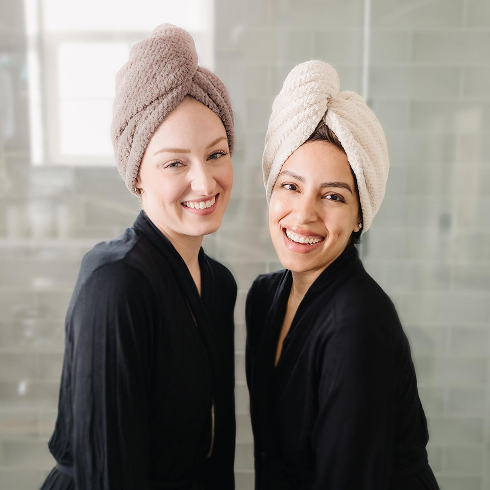 ROLSHOL towel wrap shows secure buckle and loop for hands-free wear.