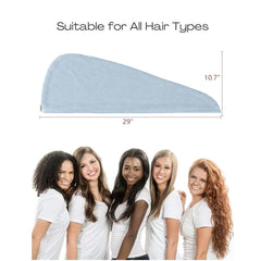 ROLSHOL microfiber towel dries hair faster with minimal friction.