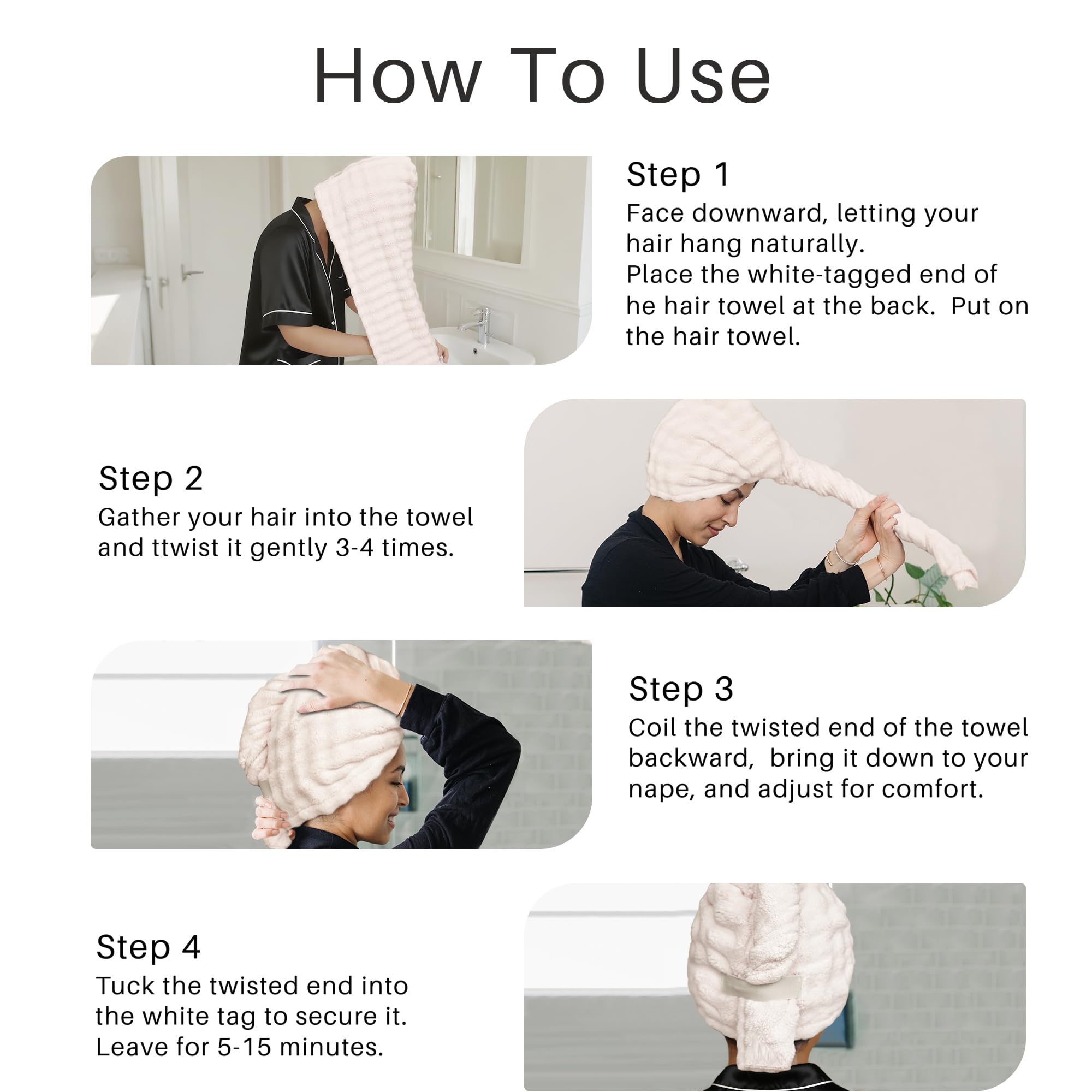 ROLSHOL towel wrap ready for long-hair styling prep.