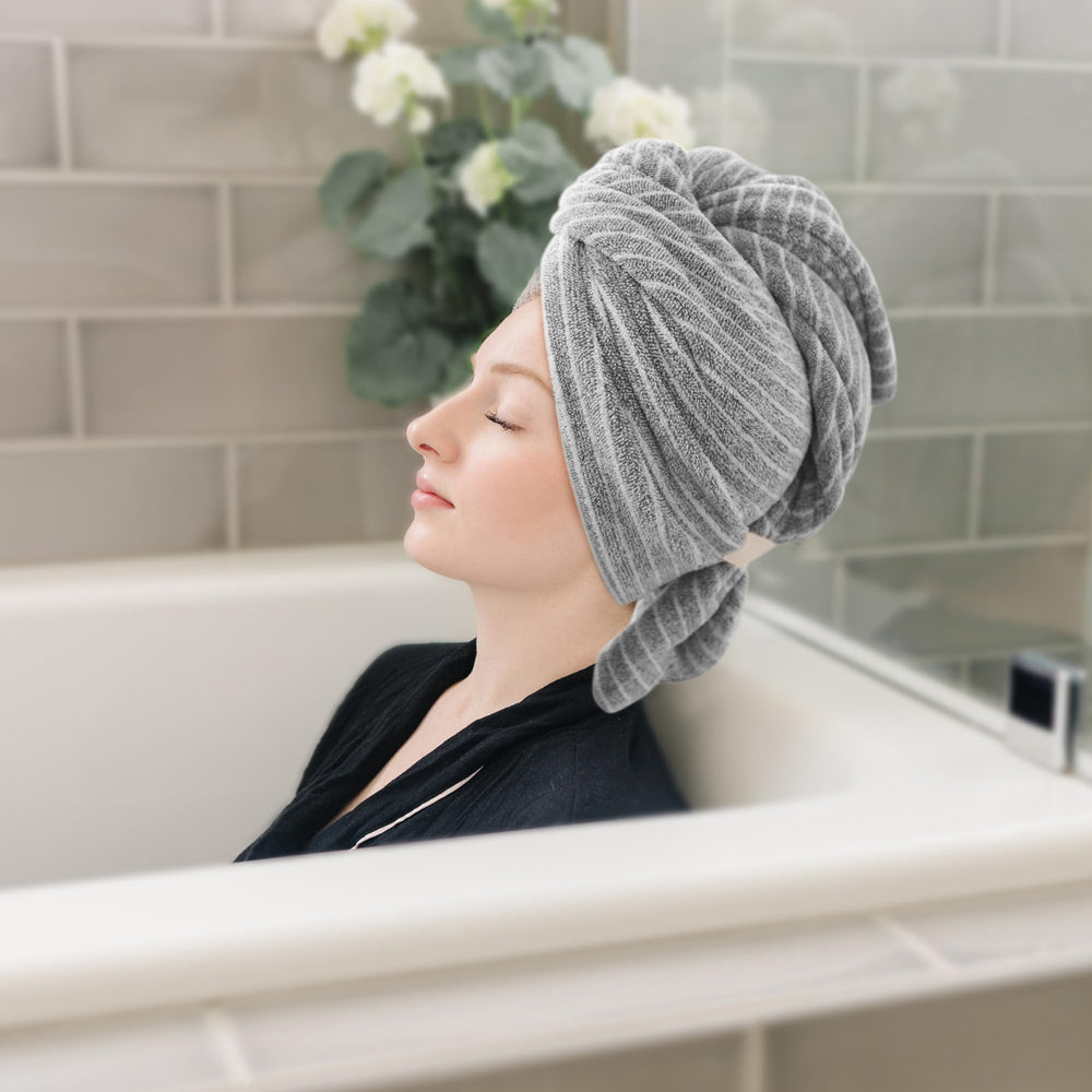 ROLSHOL quick-dry hair towel saves time between washing and styling