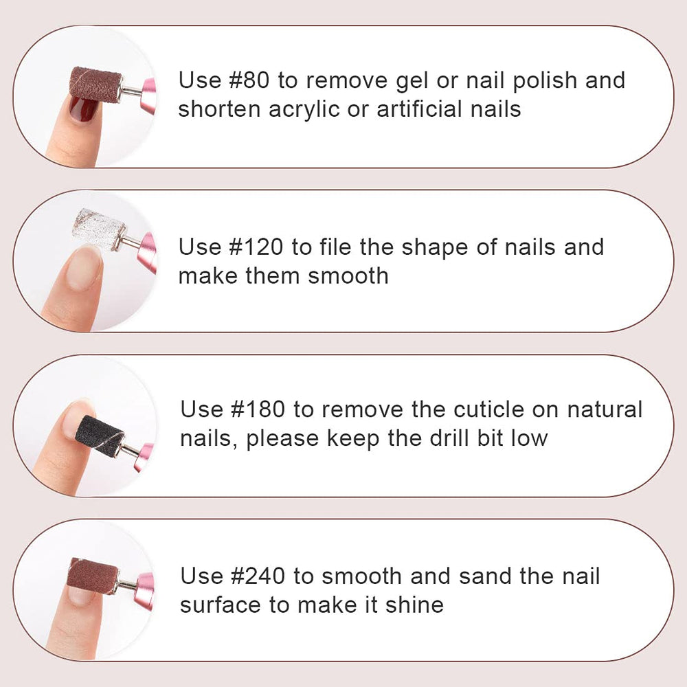Rolybag 180 grit sanding band close-up for natural nail cuticle work.