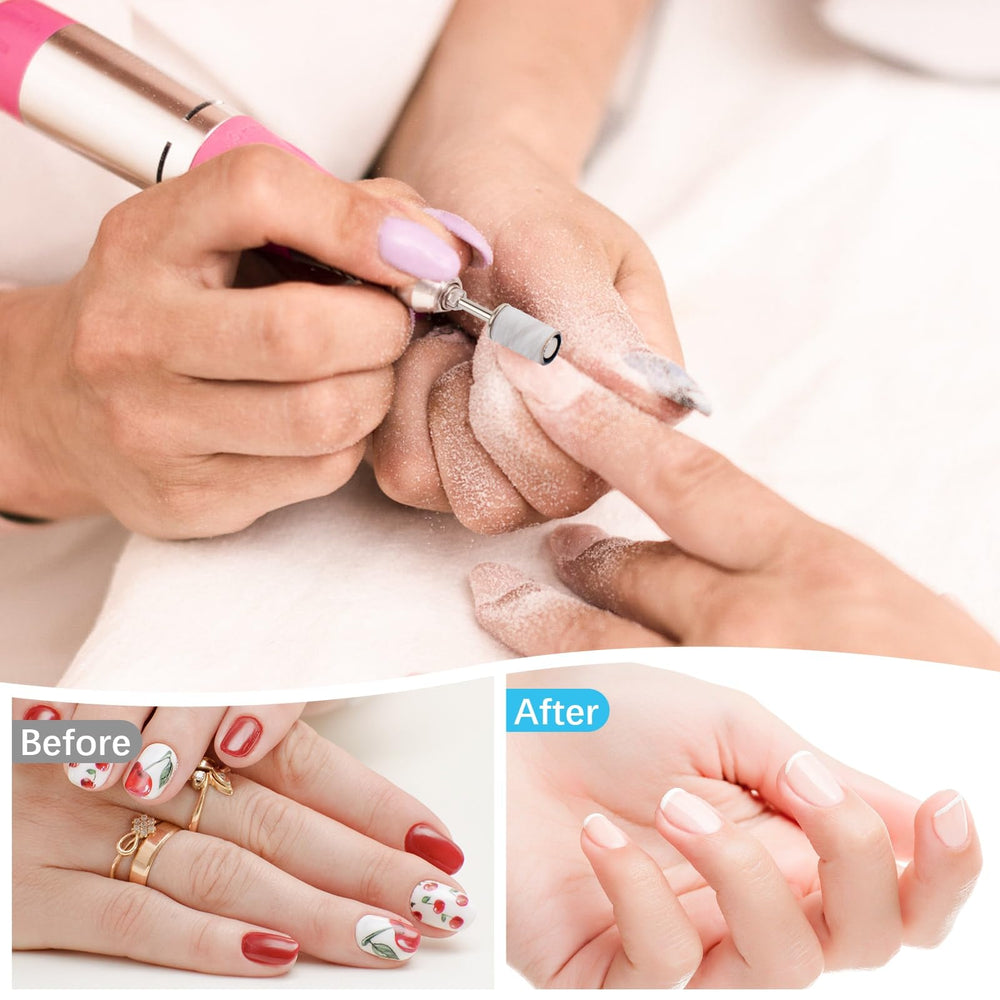 Rolybag manicure-pedicure setup on desk demonstrates professional-ready tools.