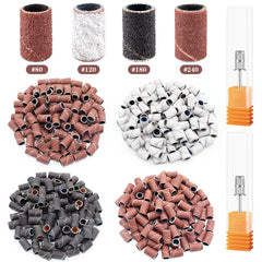 Rolybag sanding bands assortment in three colors for professional nail care.