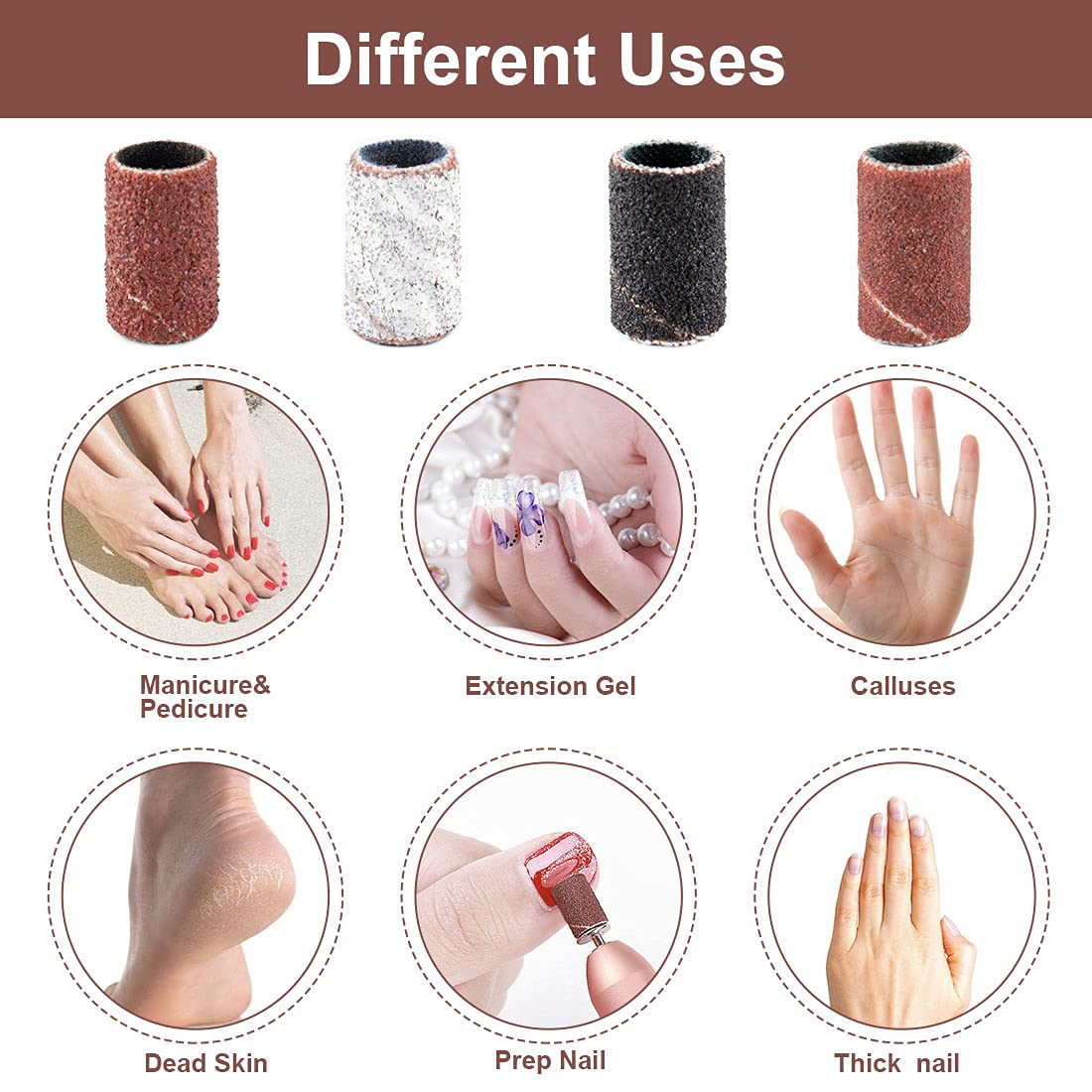 Rolybag silver nail drill bits for durable, precise bit replacement.