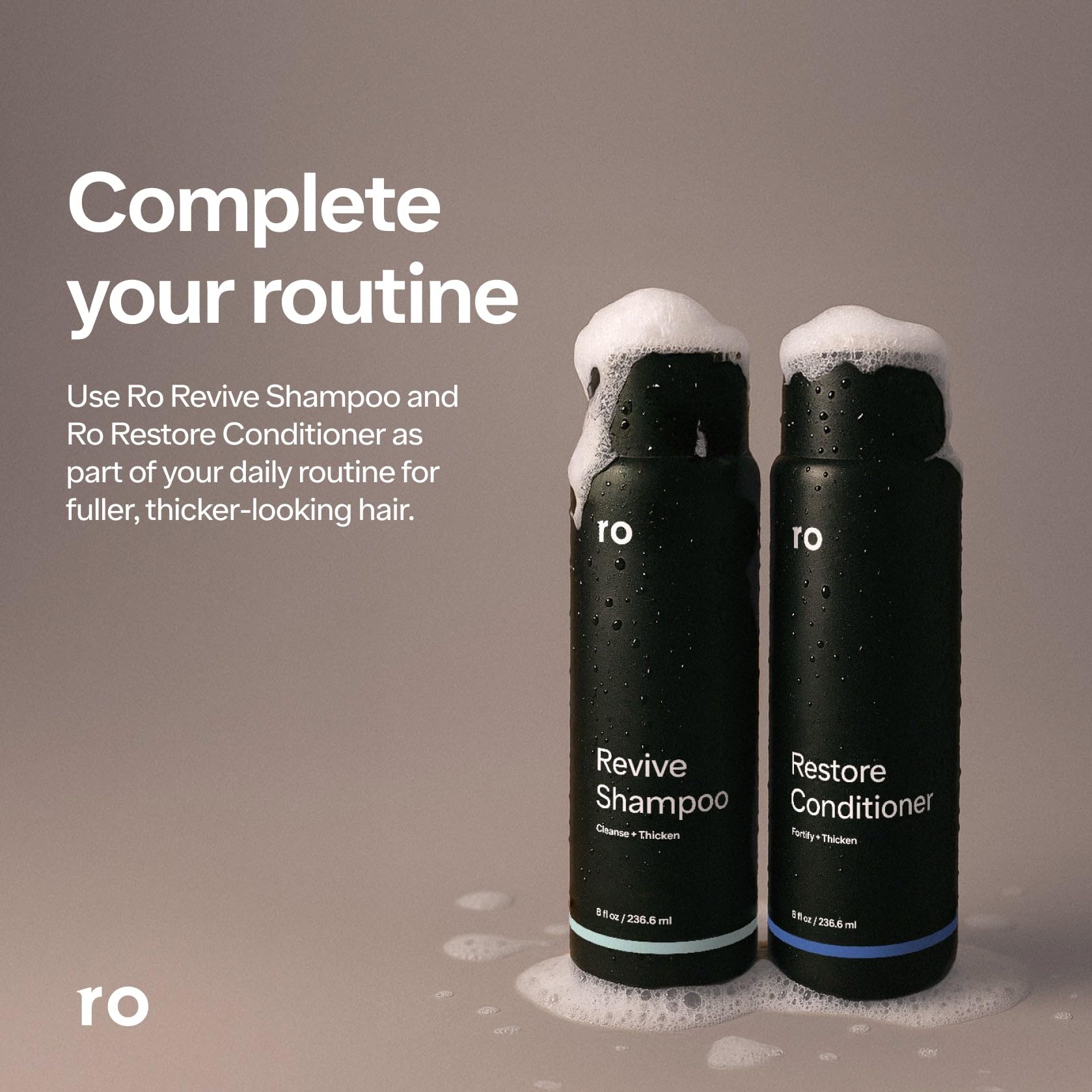 ROMAN Ro Men's Revive Shampoo caffeine boost—invigorating rinse for energized mornings