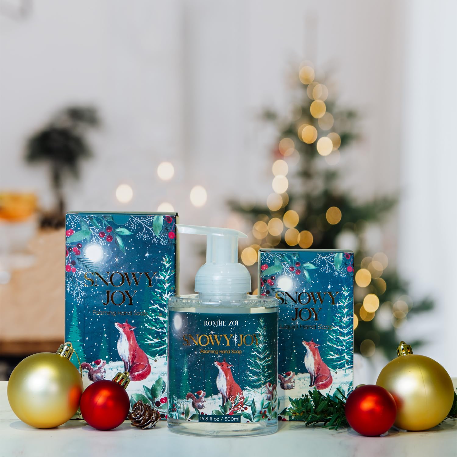 ROMIIE ZOI display at sink creates welcoming holiday atmosphere.