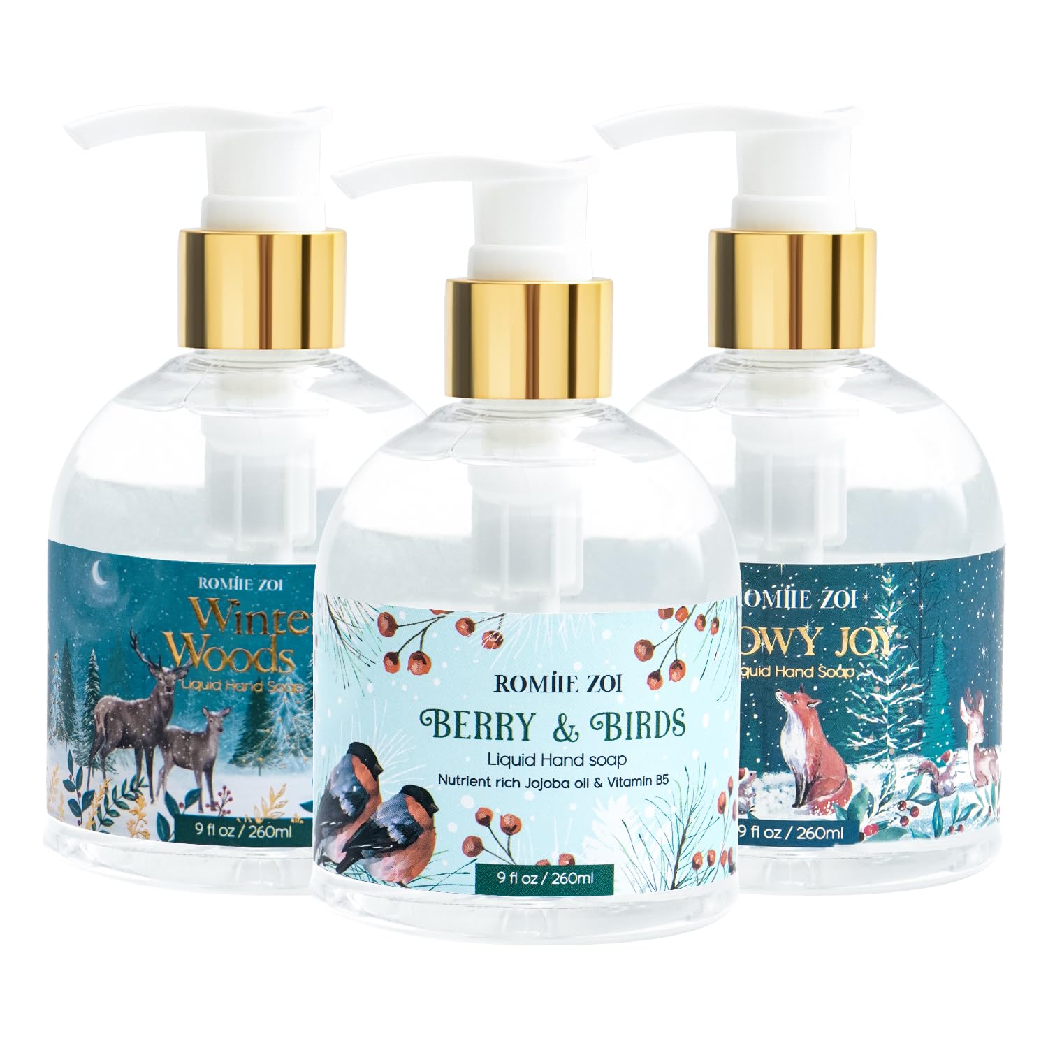 ROMIIE ZOI Winter Woods bottle for gentle cleansing with a cozy fragrance