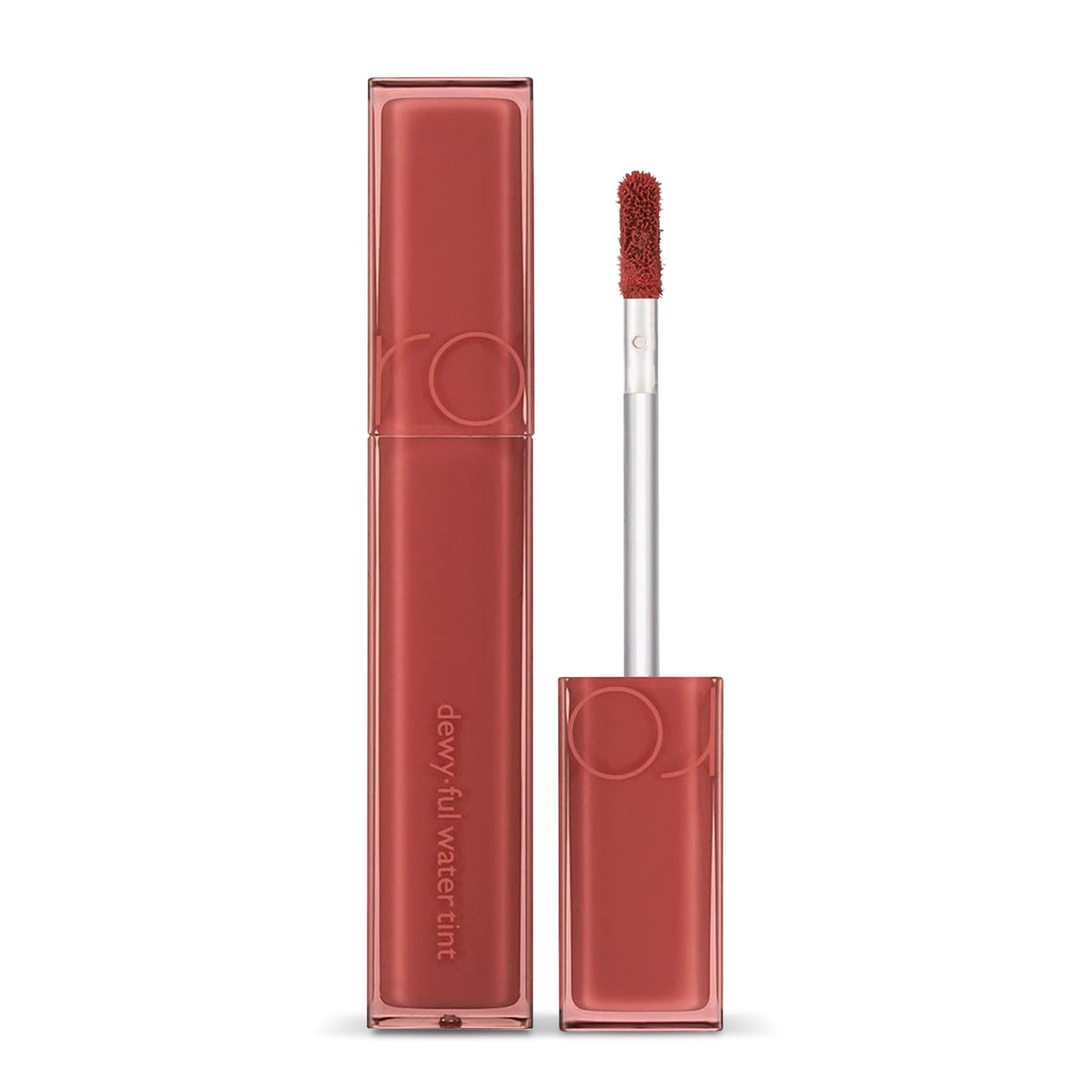 romnd dewy-ful water tint 04 chili up bottle closeup highlighting glossy hydration