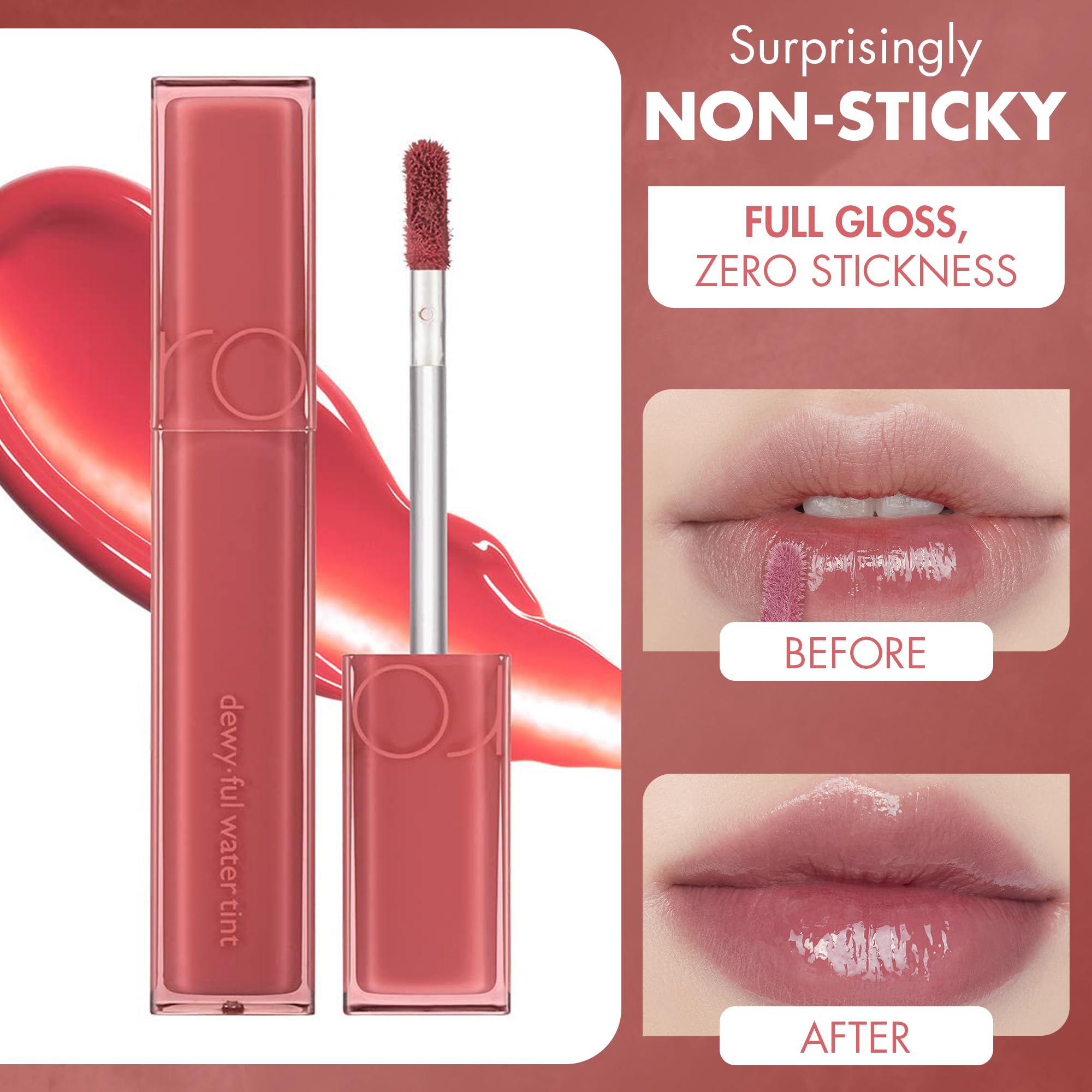 romnd dewy-ful water tint 04 chili up hydrating herb blend lips