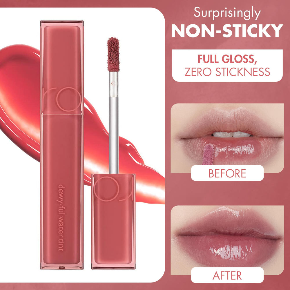 rom&nd DEWYFUL Water Tint coral packaging close-up