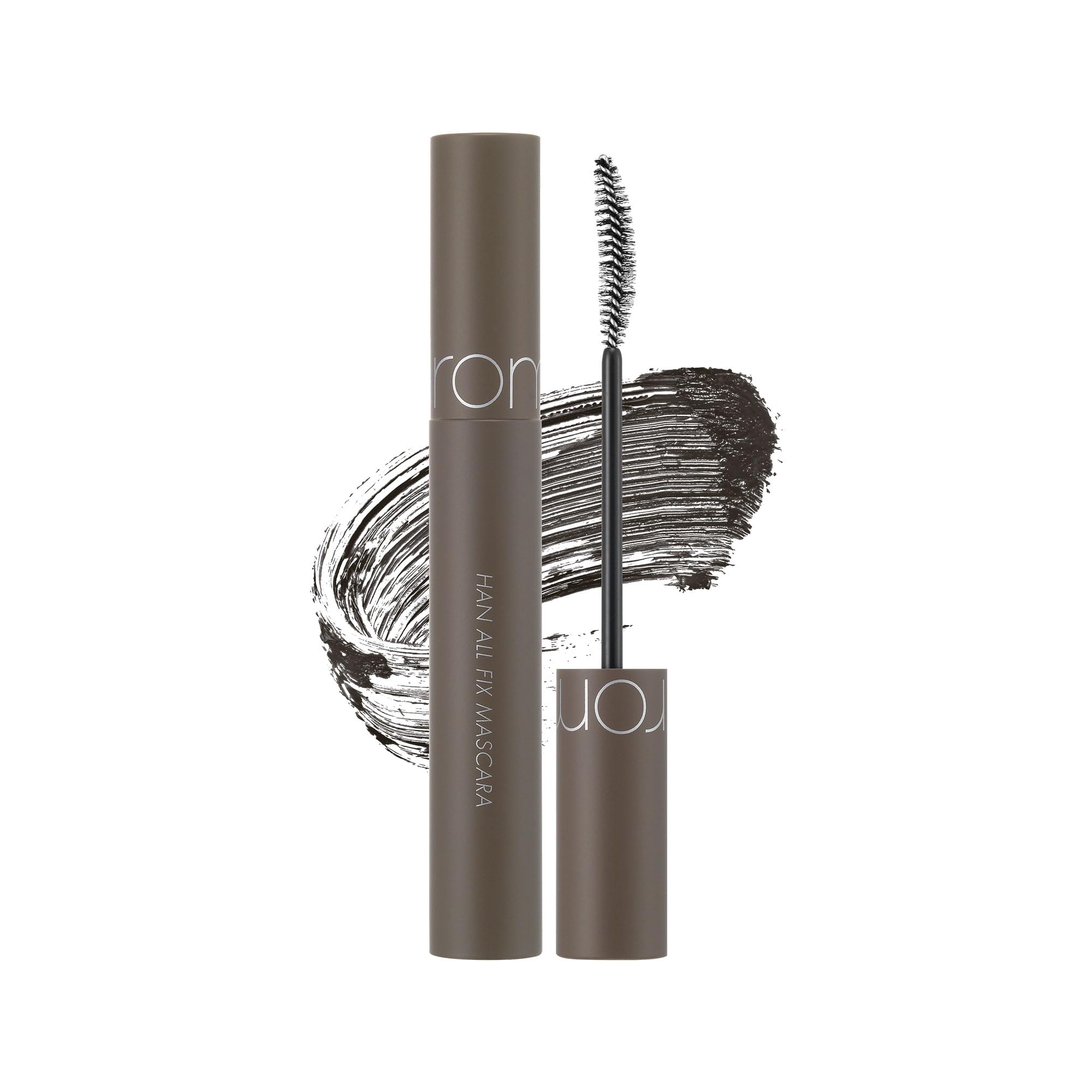 rom&nd Han All Fix Mascara 7G bottle closeup shows precise applicator for defined lashes