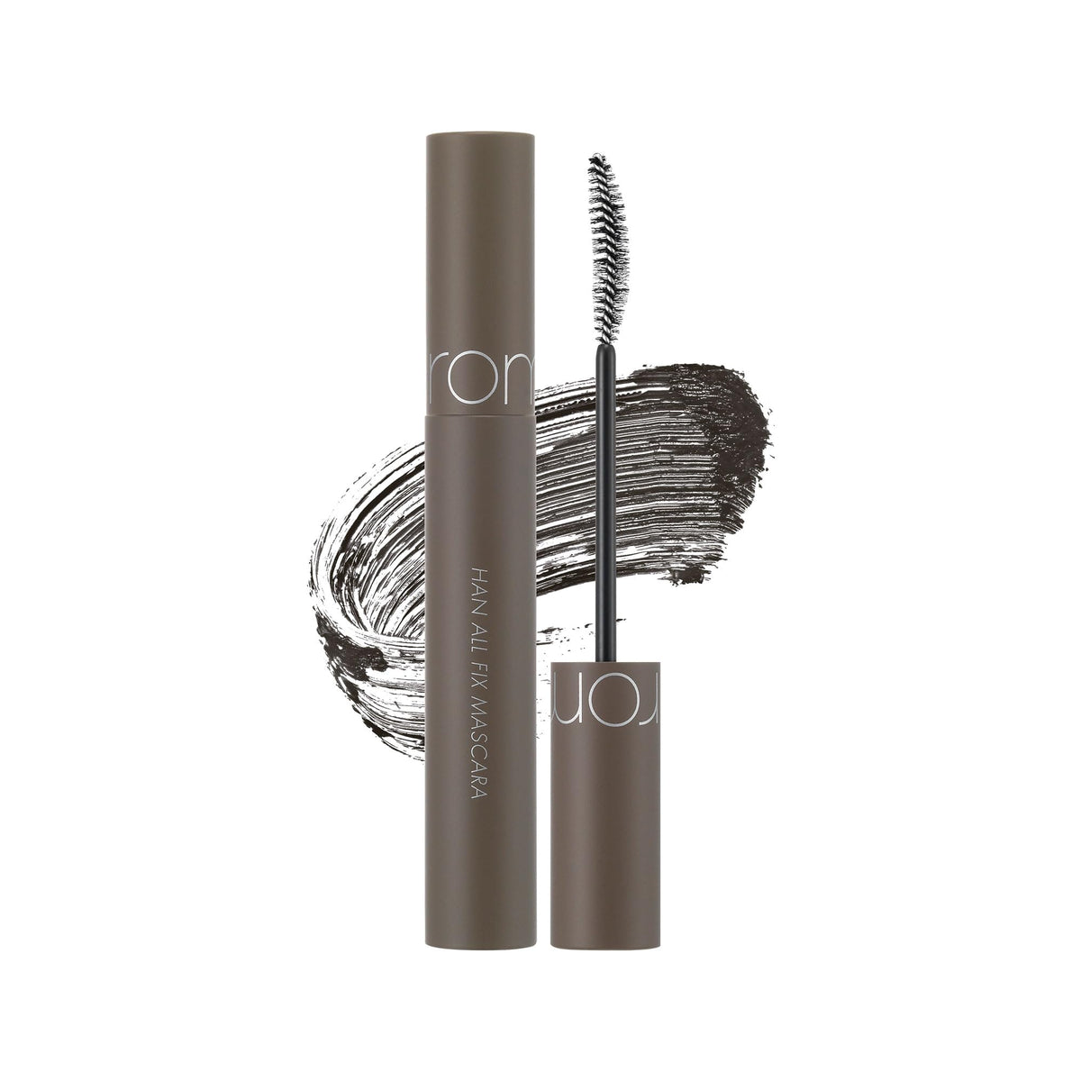 rom&nd Han All Fix Mascara 7G bottle closeup shows precise applicator for defined lashes