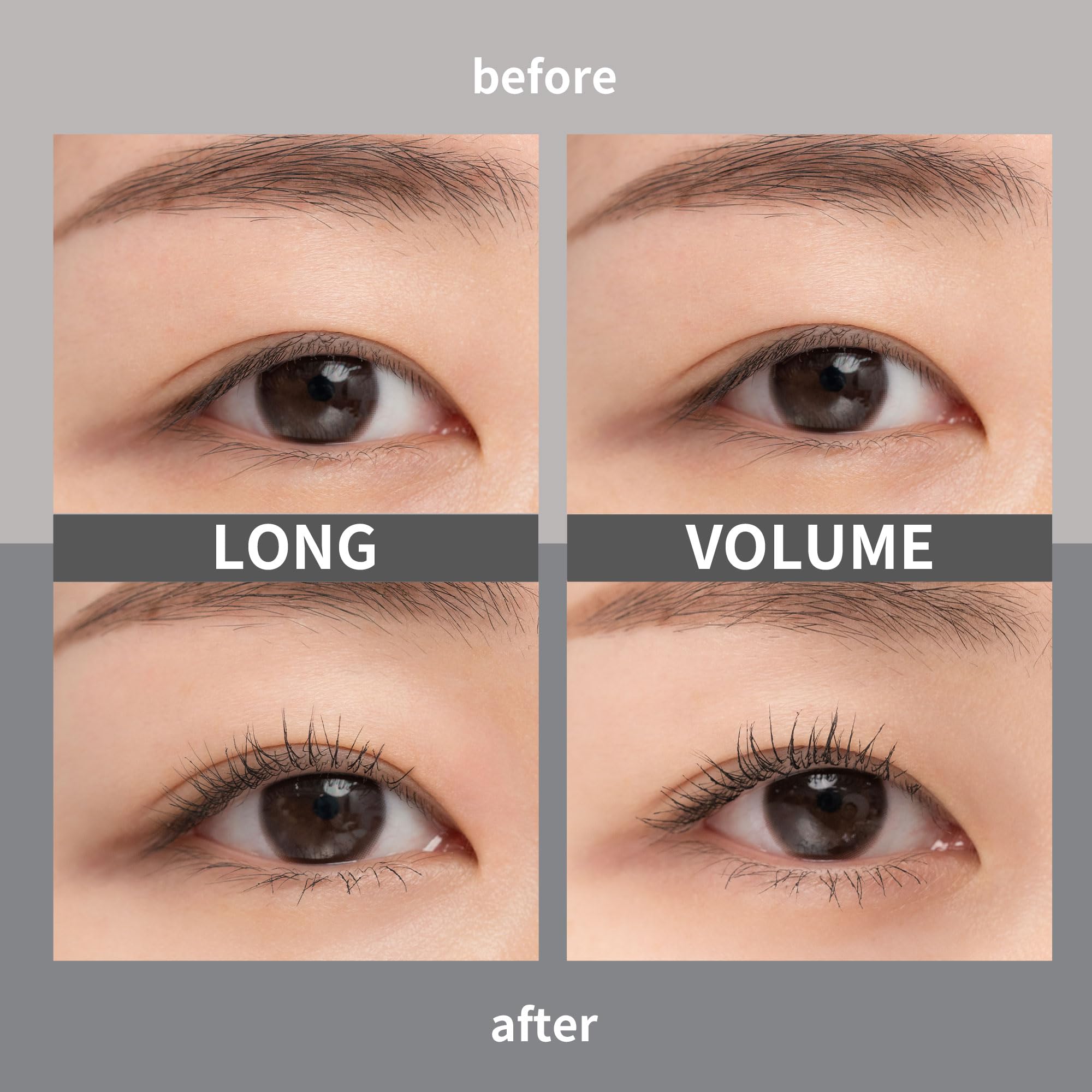 rom&nd HAN ALL FIX MASCARA application steps demonstrates easy, controlled coating.