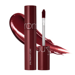 rom&nd Juicy Lasting Tint Deep Sangria swatch shows rich everyday color