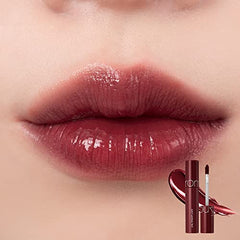 rom&nd Juicy Lasting Tint gloss-to-tint transition displays shine and stain