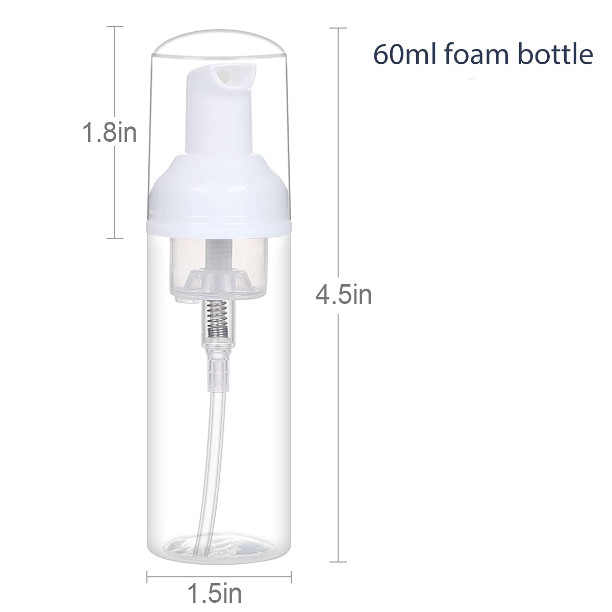 ROMROC travel-size 60ml foam bottle ready for on-the-go use in bags.