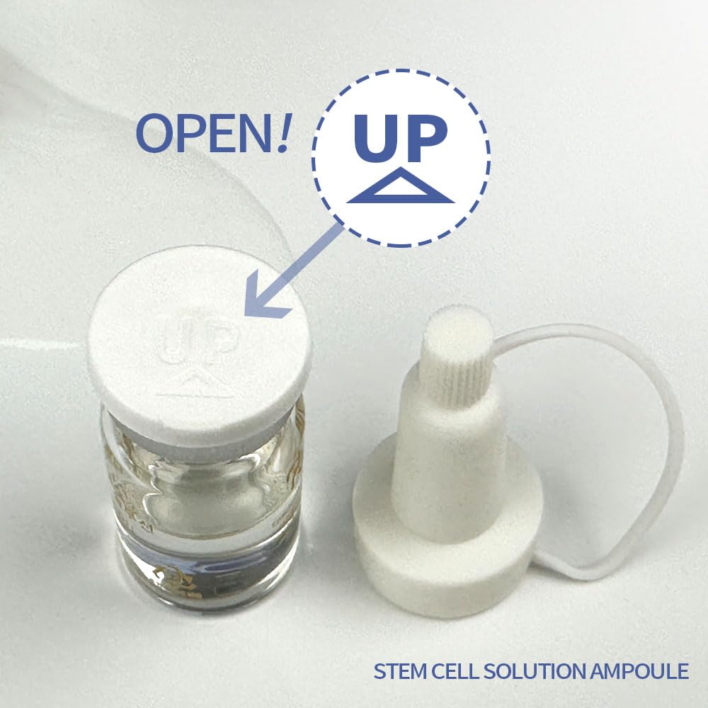 Ronas Stem Cell Solution ampoules with hyaluronic acid image hints at deep hydration.