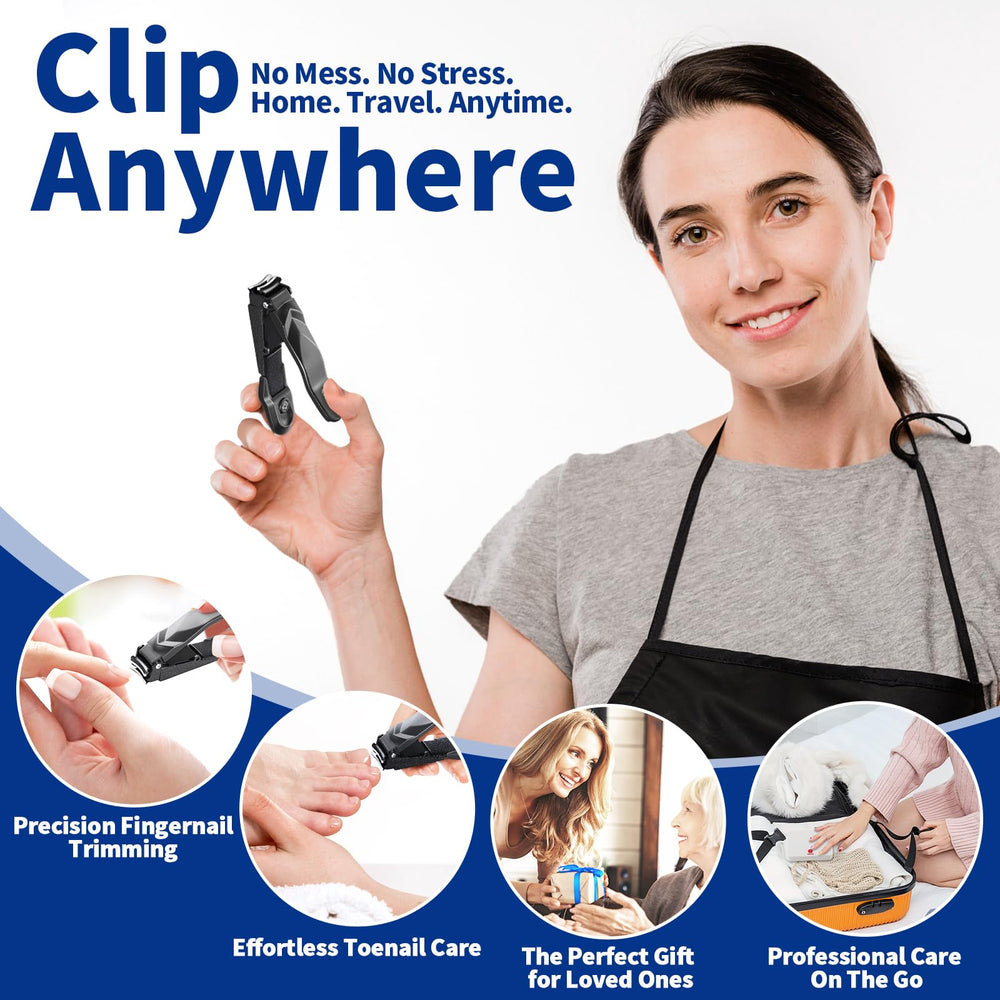 ROOOG No Mess Nail Clippers with Catcher extended lever aids easier trims.