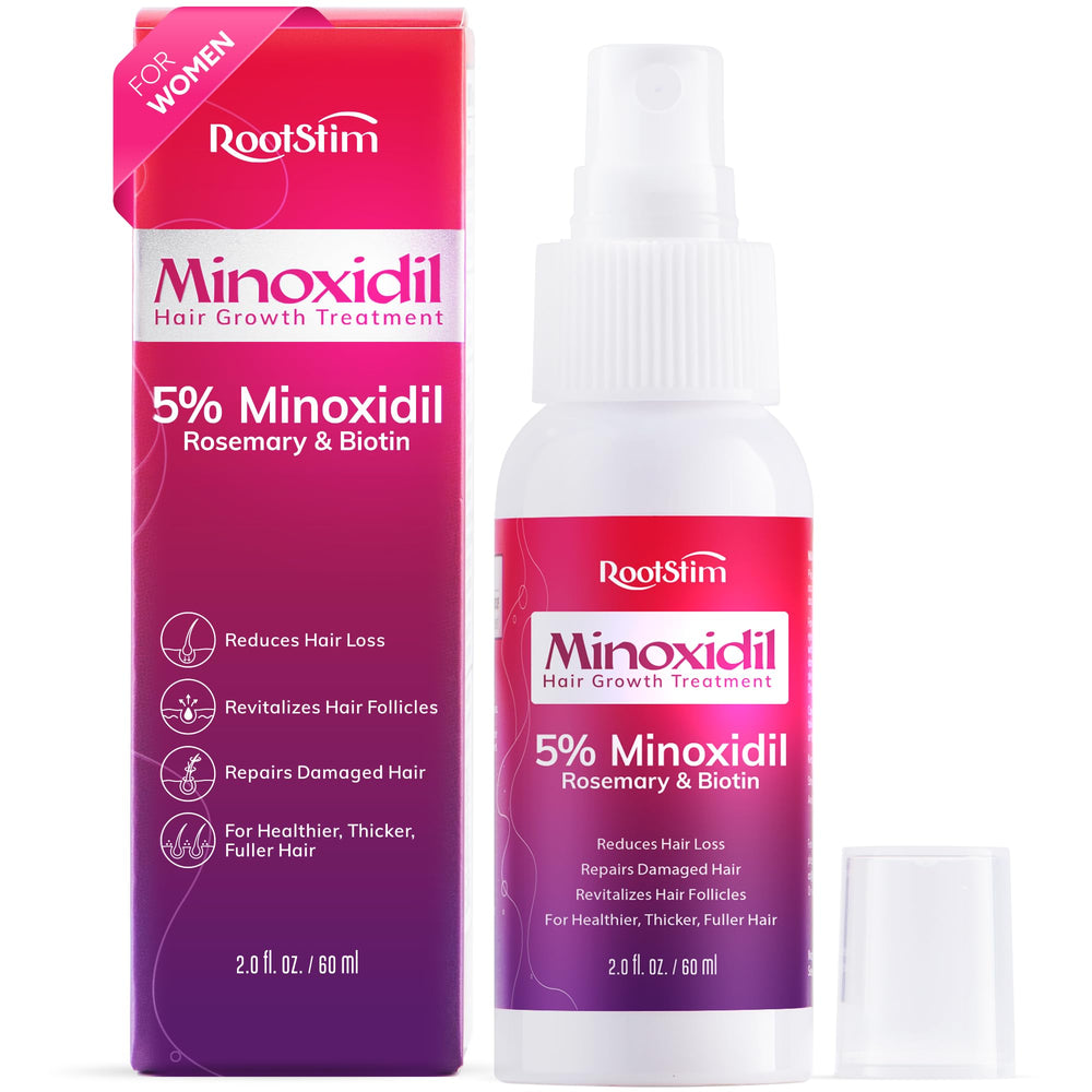 RootStim 5 Percent Minoxidil spray women precise thinning-area application and daily use