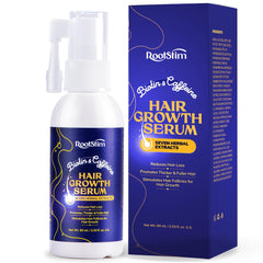 RootStim Hair Growth Serum bottle close-up showing nourishing formula