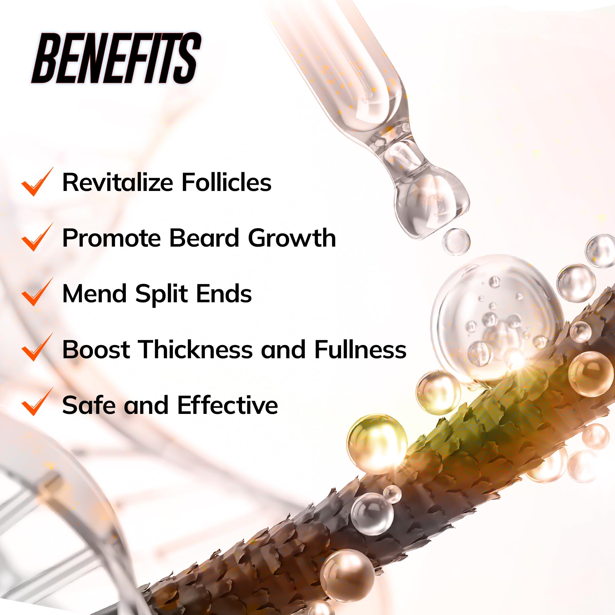 RootStim natural plant extracts label suggesting gentle, irritation-free beard care.
