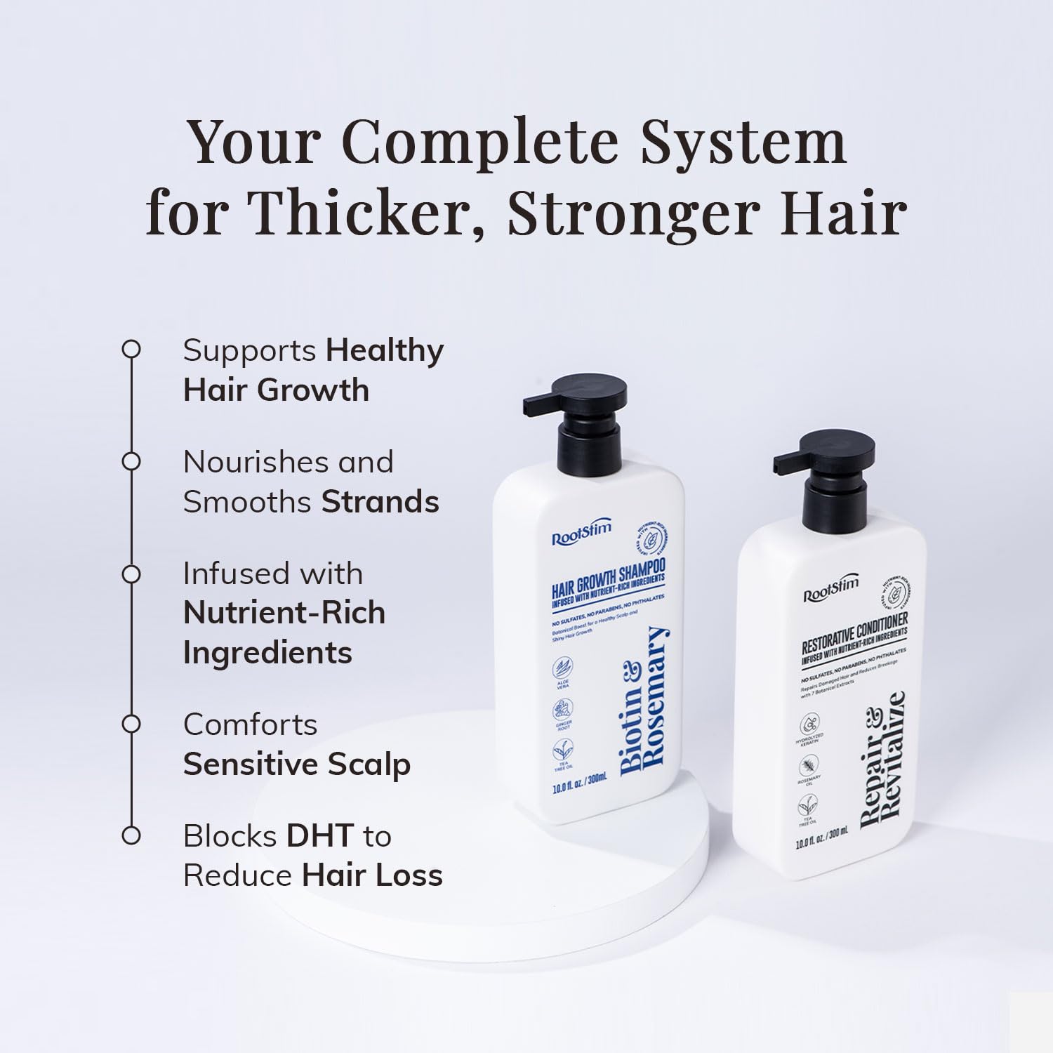 RootStim rosemary biotin conditioner tube ready for detangler and smoother hair