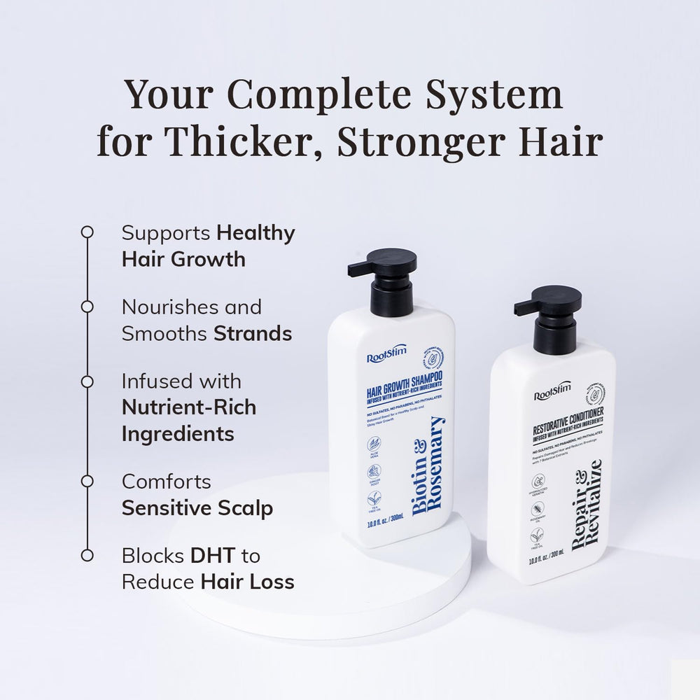 RootStim rosemary biotin conditioner tube ready for detangler and smoother hair
