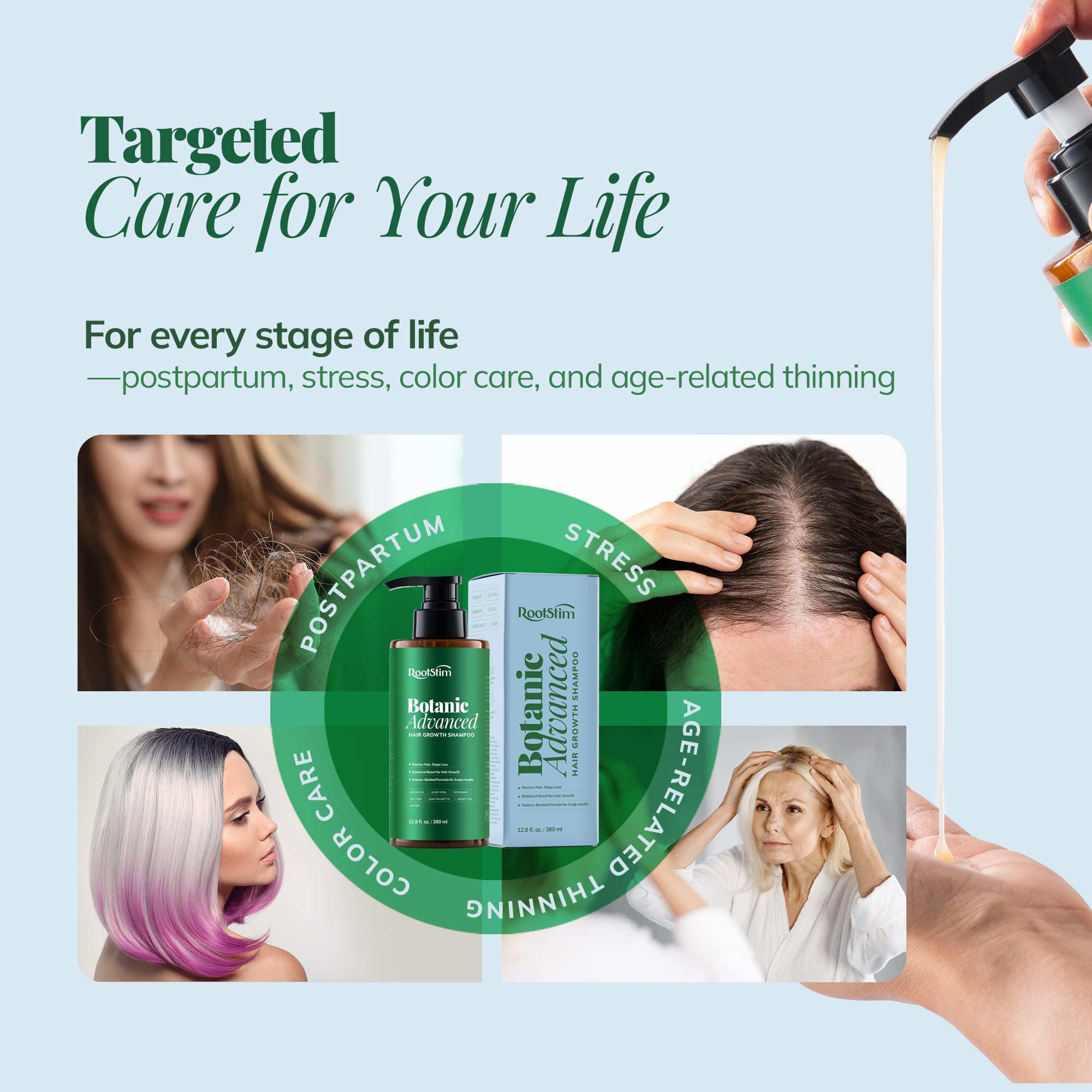 RootStim rosemary-caffeine-biotin blend highlights nourishing botanicals for vitality