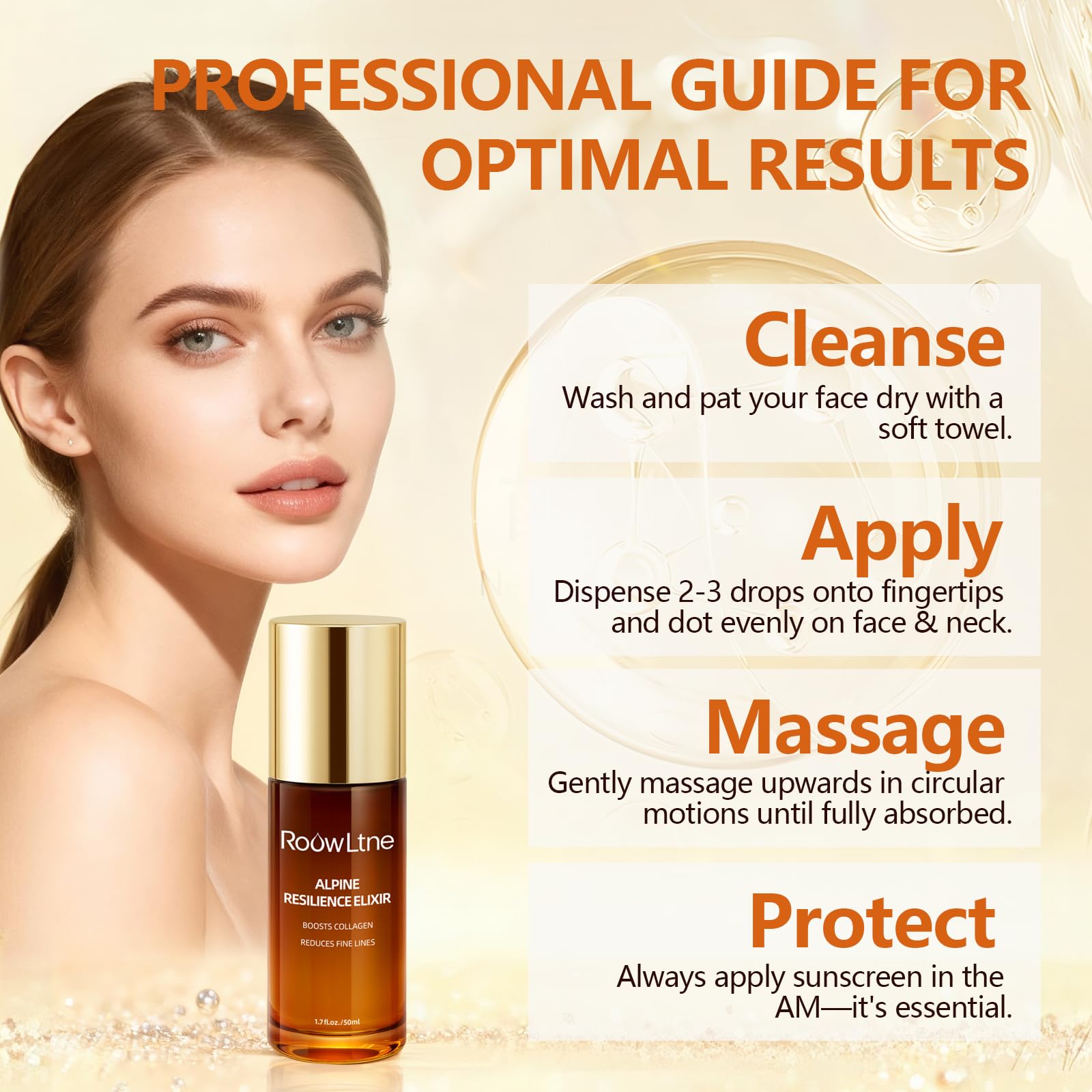 RoowLtne retinol serum packaging box emphasizing premium skincare presentation